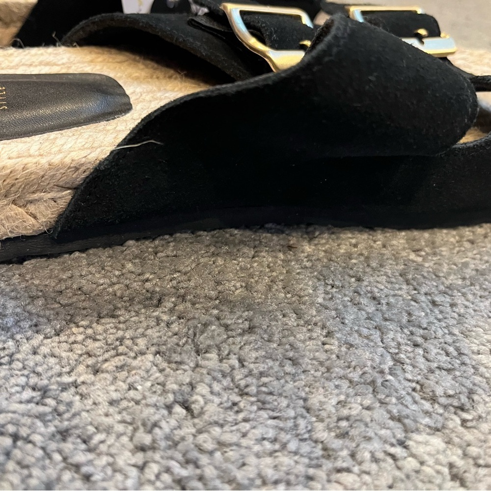 Haute Hippie Black Sandals with Gold Buckles NWT - Picture 11 of 13